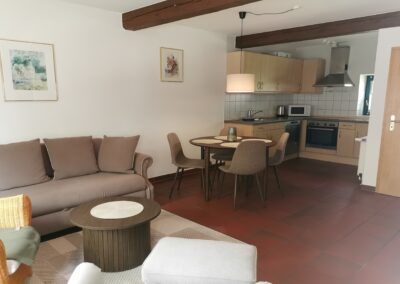 Wohnzimmer in der Ferienwohnung Schweinestall 2