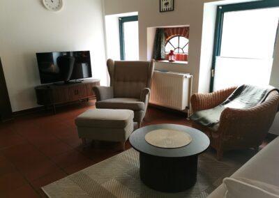 Wohnzimmer in der Ferienwohnung Schweinestall 2